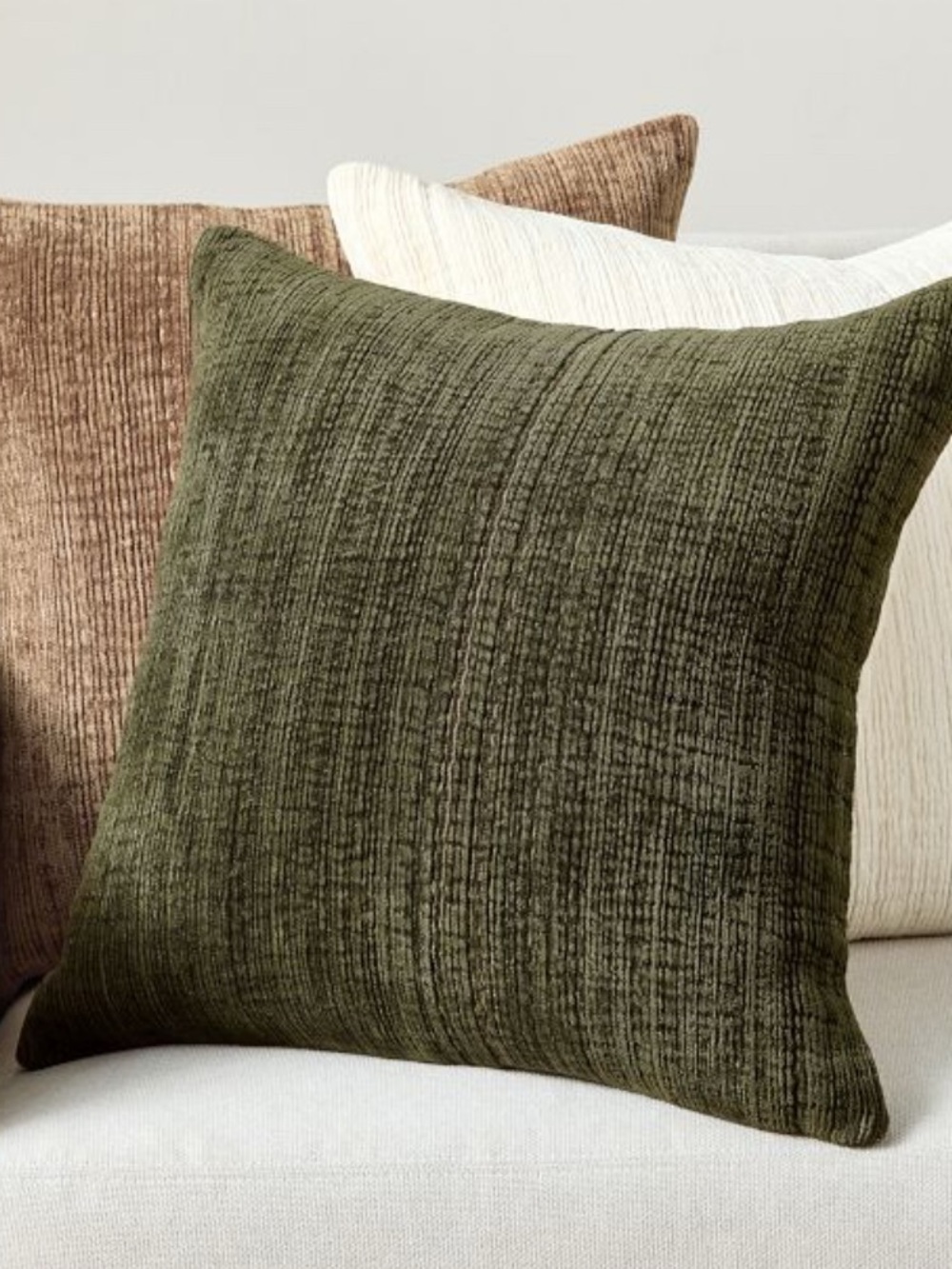 Pottery Barn Textured Chenille Throw Pillow 22” x 22”